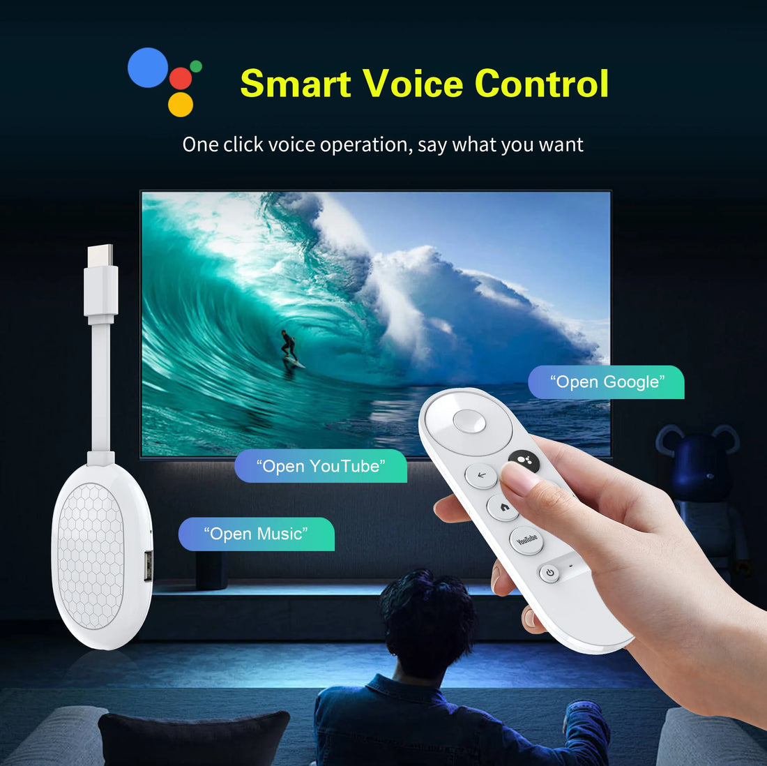 MORTAL Q2S Android TV Stick with Google Assistant